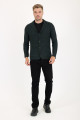 Brown Melange Blazer Collar Button Wool Knit Jacket