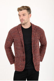 Copper Blazer Collar Button Wool Knit Jacket