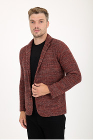 Copper Blazer Collar Button Wool Knit Jacket