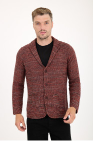 Copper Blazer Collar Button Wool Knit Jacket