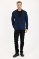 Brown Melange Blazer Collar Button Wool Knit Jacket