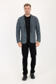Brown Melange Blazer Collar Button Wool Knit Jacket