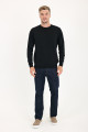 Black Crew Neck Wool Knit Sweater