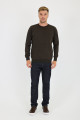 Black Crew Neck Wool Knit Sweater