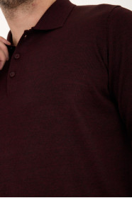Burgundy Polo Neck Button Wool Knit Sweater