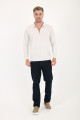 Brown Melange Polo Neck Quarter-Zip Wool Knit Sweater