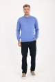 Brown Melange Polo Neck Quarter-Zip Wool Knit Sweater