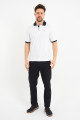 Beige Contrast Collar Short Sleeve Polo Shirt