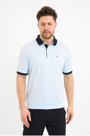 Navy Contrast Collar Short Sleeve Polo Shirt