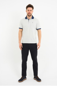 Aqua Green Contrast Collar Short Sleeve Polo Shirt
