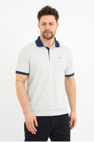 Aqua Green Contrast Collar Short Sleeve Polo Shirt