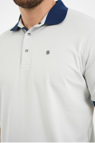 Aqua Green Contrast Collar Short Sleeve Polo Shirt