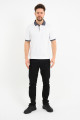 Beige Contrast Collar Short Sleeve Polo Shirt
