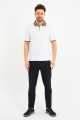 Beige Contrast Collar Short Sleeve Polo Shirt