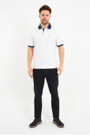 Marine Contrast Collar Short Sleeve Polo Shirt
