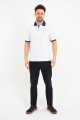 Beige Contrast Collar Short Sleeve Polo Shirt