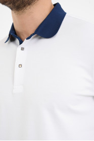 Marine Contrast Collar Short Sleeve Polo Shirt