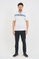 Blue Chest Stripe Short Sleeve Polo Shirt