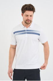 Navy Chest Stripe Short Sleeve Polo Shirt