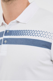 Navy Chest Stripe Short Sleeve Polo Shirt