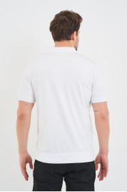 Blue Gradient Stripe Short Sleeve Polo Shirt