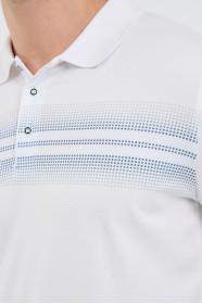 Blue Gradient Stripe Short Sleeve Polo Shirt