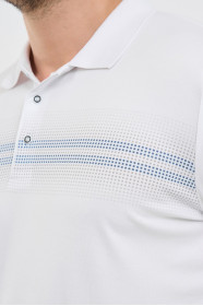 Navy Gradient Stripe Short Sleeve Polo Shirt