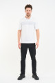 Blue Gradient Stripe Short Sleeve Polo Shirt
