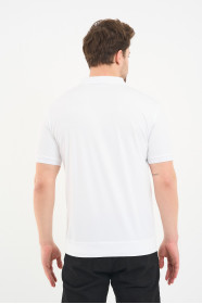 Grey Gradient Stripe Short Sleeve Polo Shirt