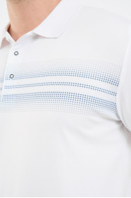 Grey Gradient Stripe Short Sleeve Polo Shirt