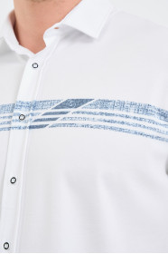 Servalli Shirt Collar Short Sleeve Printed - GREY