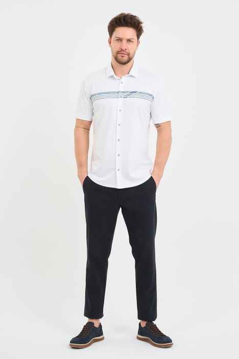 Servalli Shirt Collar Short Sleeve Printed - MINT