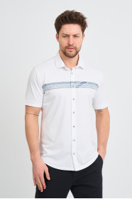 Servalli Shirt Collar Short Sleeve Printed - MINT