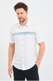 Servalli Shirt Collar Short Sleeve Printed - MINT