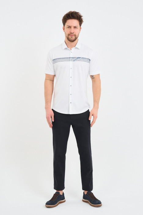 Servalli Shirt Collar Short Sleeve Printed - MINK