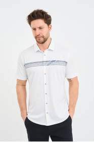 Servalli Shirt Collar Short Sleeve Printed - MINK