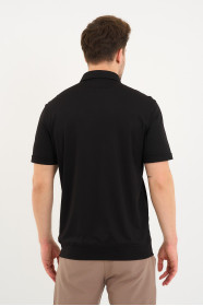Servalli Polo Collar Short Sleeve - BLACK