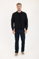 Brown Melange Bomber Collar Zip Snap Wool Knit Jacket