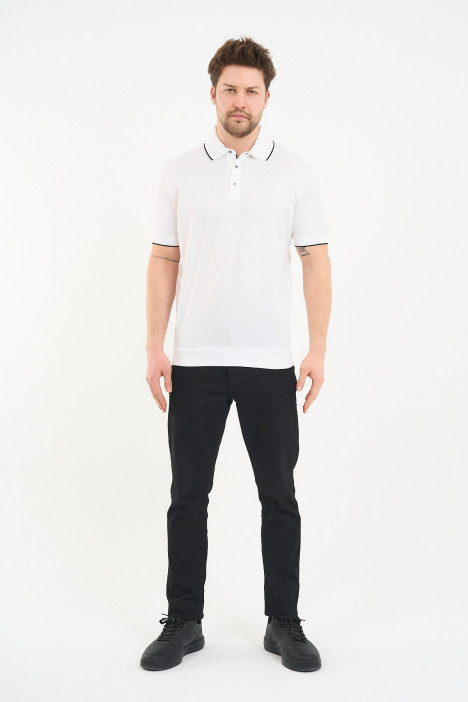 Bosmenti Polo Collar Short Sleeve - WHITE