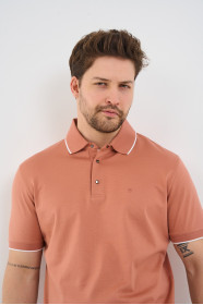 Bosmenti Polo Collar Short Sleeve - TERRACOTTA