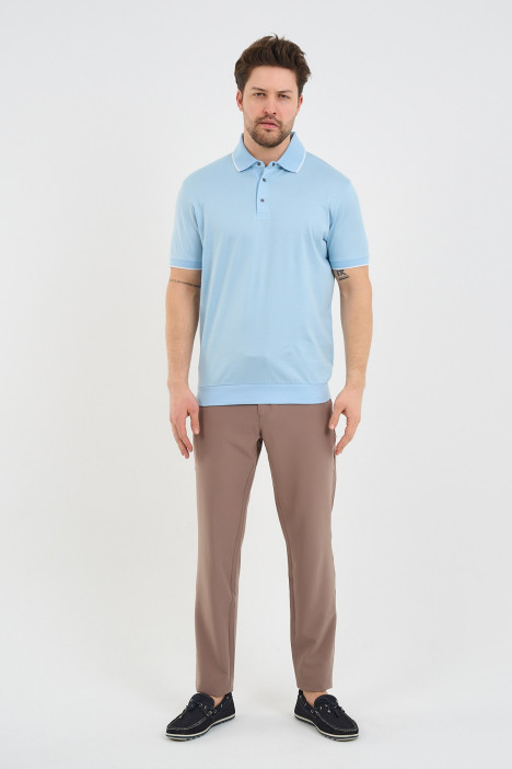Bosmenti Polo Collar Short Sleeve - LIGHT BLUE