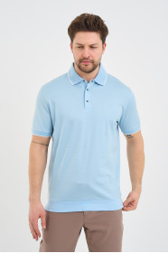Bosmenti Polo Collar Short Sleeve - LIGHT BLUE