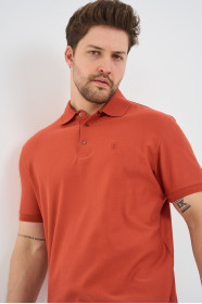 Servalli Polo Collar Short Sleeve - TERRACOTTA