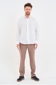 White Long Sleeve Linen Shirt