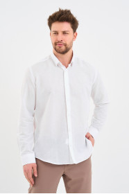 White Long Sleeve Linen Shirt