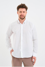 White Long Sleeve Linen Shirt