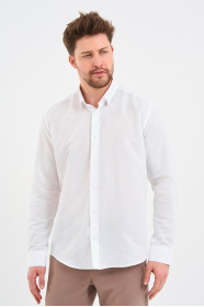 White Long Sleeve Linen Shirt