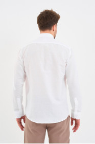 White Long Sleeve Linen Shirt