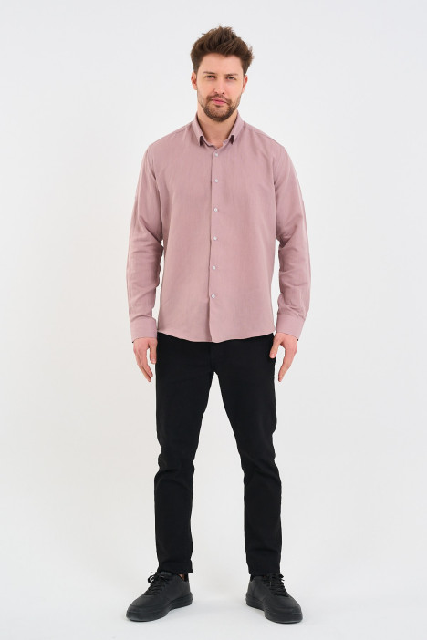 Lilac Long Sleeve Linen Shirt