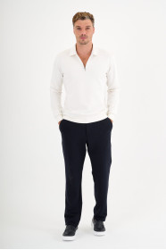 White Interlock Zip Polo Sweatshirt